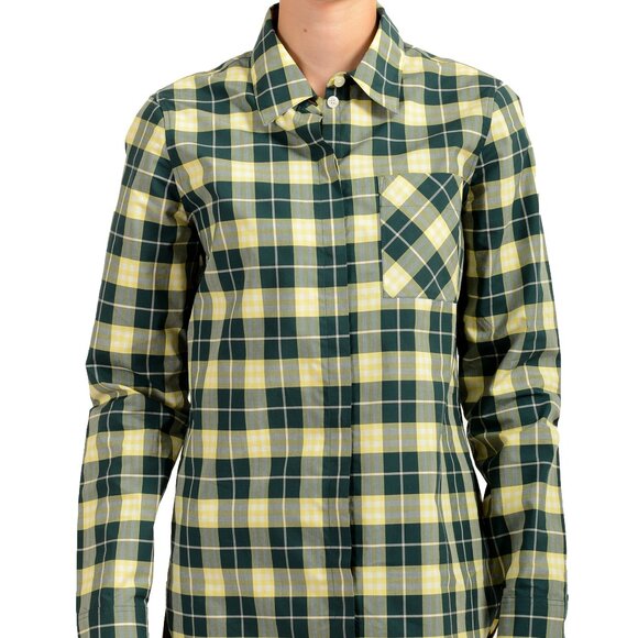 Burberry Women's Pink Apricot Plaid Long Sleeve Shirt UK 4 US 2 IT 36
